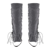 Maxbell Pirate Boot Covers Knight Warrior Costume Accessories Medieval Gaiters Gray