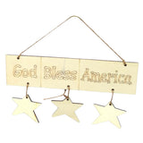 Max Rectangle DIY Hanging Wood Lettered Board Plaque Star Sign GOD BLESS AMERICA
