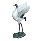 Maxbell Outdoor Garden Art Sculptures Crane Miniature for Porch Fairy Garden Desktop 18cm