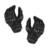 Maxbell Premium PU Leather Motorcycle Gloves Touchscreen for Driving black and l