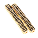 Maxbell Fashion Loose Long Flat Spacer Beads DIY Bracelet  Gold Black zircon