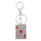 Maxbell Red Heart Poker Pendant Bags Crystal Keyring Purse Charm Lady Purse Pendant