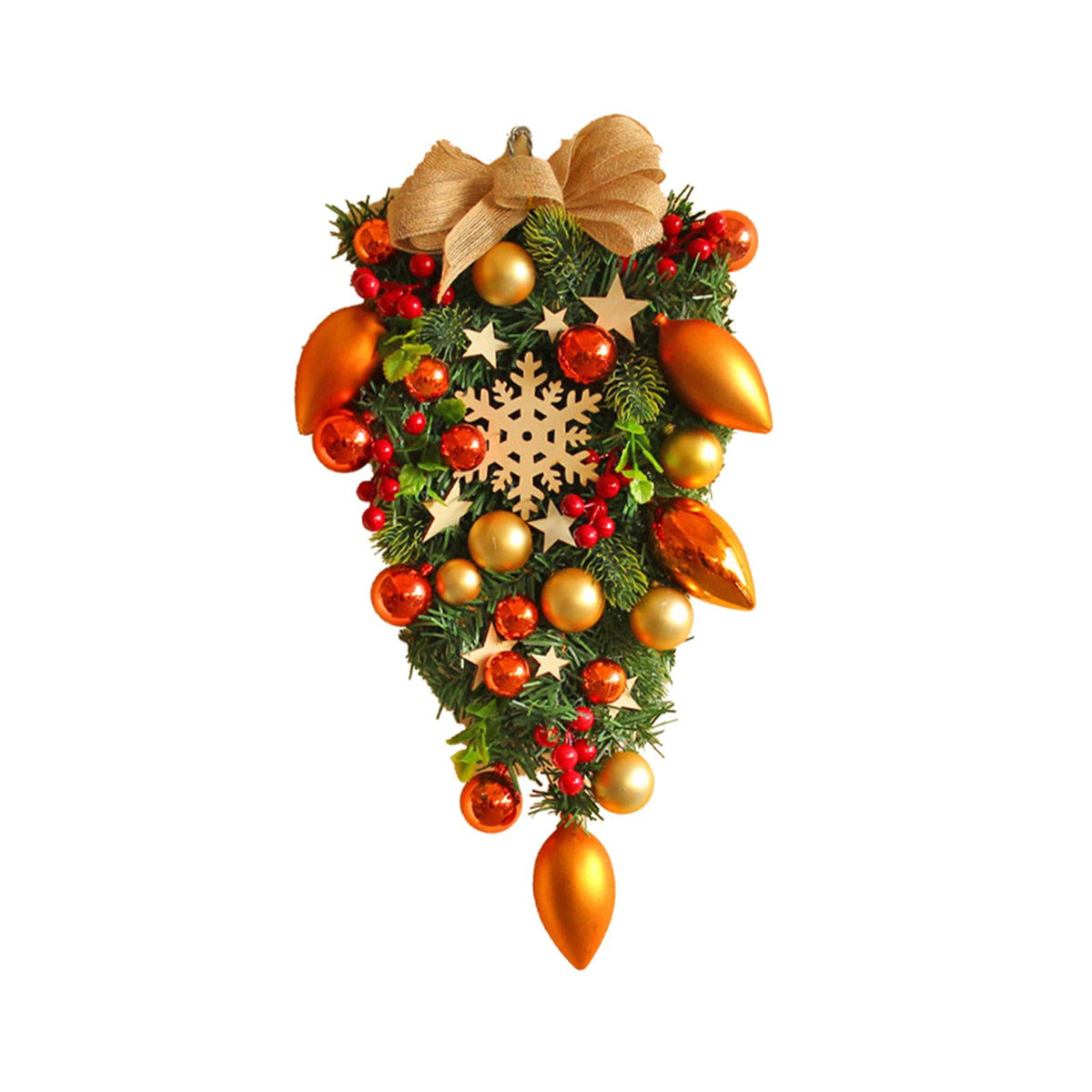 Maxbell Vivid Christmas Tree Wreath Decorative Ball Colorful Hanging Garland Yellow