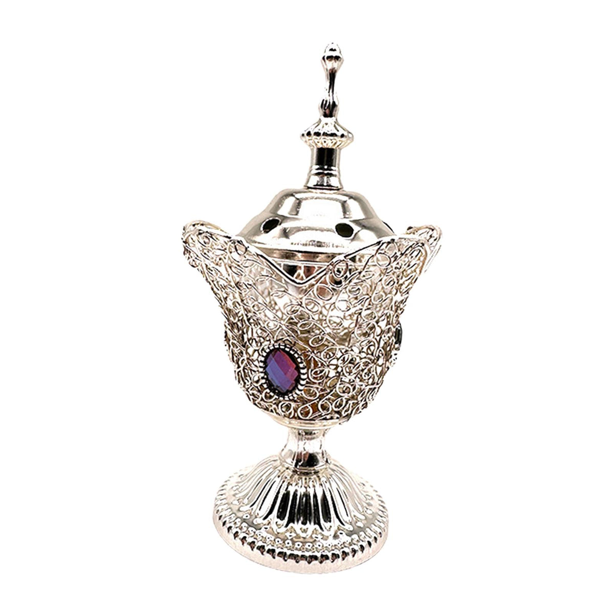 Maxbell Incense Holder Furnishings Incense Diffuser Censer for Home Desktop Gift Argent