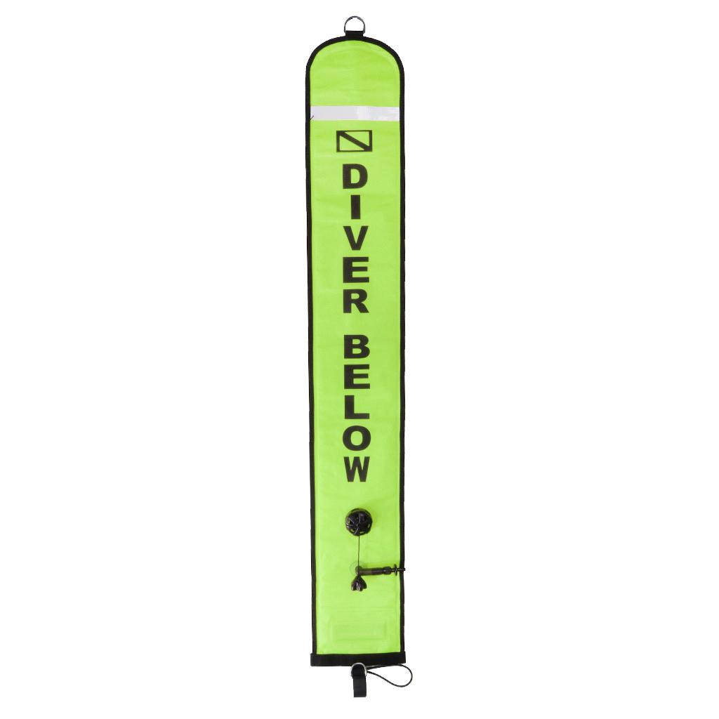 Max Maxb 5' Scuba Diving Surface Marker Buoy SMB Safe Float Sausage Signal Fluo Green