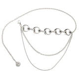 Maxbell Stylish Waist Chain Belt for Women 2 Layer Party Adjustable Pants Chain Belt StyleB Silver