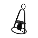 Maxbell Iron Portable Candle Holder for Household Tabletop Display Dining Table Black