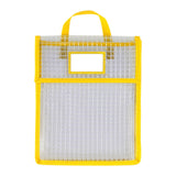 Maxbell Book Pouch Bags with Carrying Handle Handbag Mesh Storage Bag for Organize Yellow