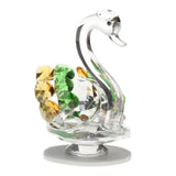 Maxbell Maxbell Statues Sculptures Birthday Anniversary Party Swan Crystak Figurines Home Green Yellow