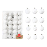 Maxbell 48 Pieces Xmas Tree Hanging Ornaments for Party New Year Decoration White