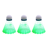 Maxbell 3Pcs LED Badminton Shuttlecocks Glow in The Dark Birdie Balls Green