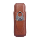 Maxbell Portable Leather storage Case Holds 2 storage Travel Box Sturdy for Party Favor Brown A