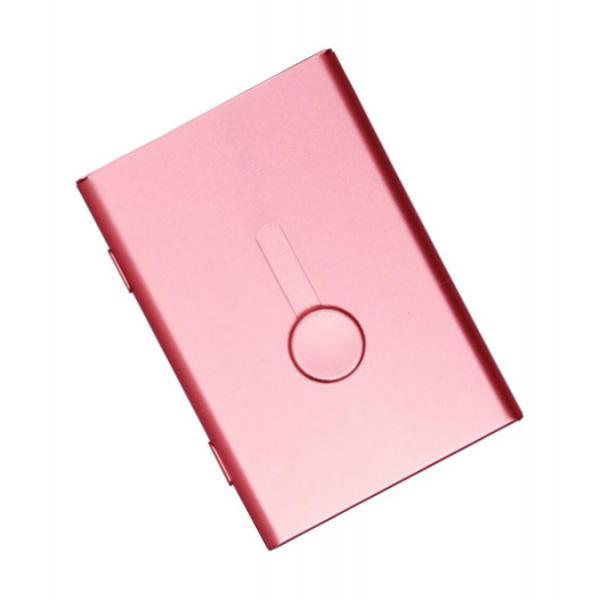 Maxbell Business Card Holder Case Metal Pocket Card Holder Name Card  Pink
