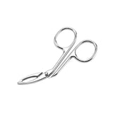 Maxbell Eyebrow Tweezers Scissors Handle Comfortable Grip Flat Tip Tweezers Trimming Argent