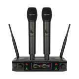 Maxbell Karaoke Cordless Microphone System VHF Mic Dual Channel ,Black Professional