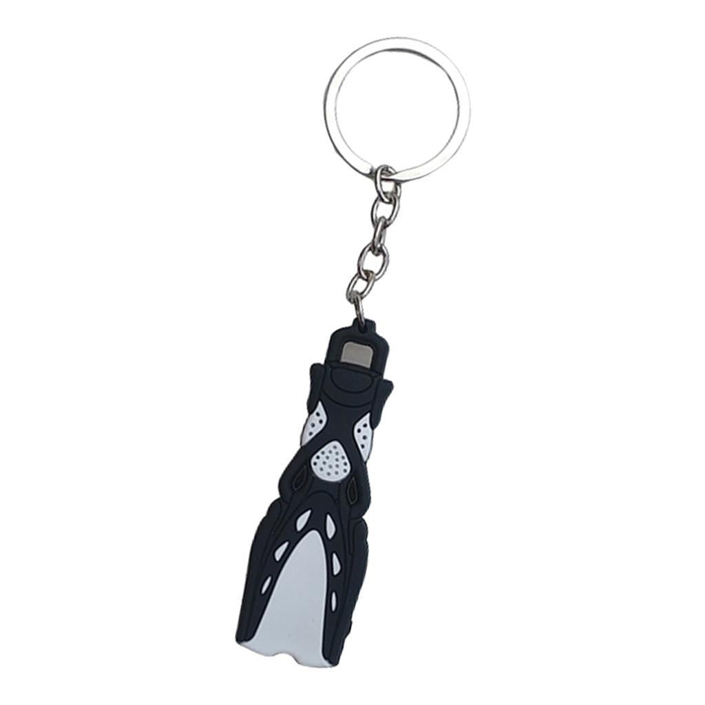 Maxbell Novelty Mini Dive Fins Flippers Key Chain Holder Key Ring Keychain Black