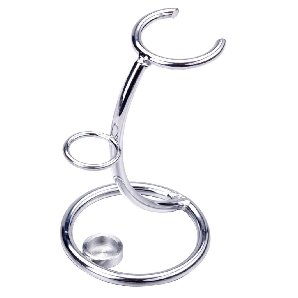 Max Deluxe Shaving Holder Stand for Men's Straight Razor Brush Organizer Silver