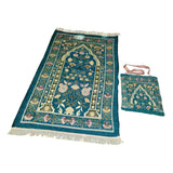 Maxbell Prayer Mat with Carrying Bag Area Rugs for Living Room Travel Bedroom Green