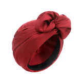 Maxbell Woman Head Turban Hat Head Wrap Soft Breathable Accessory Multifunction Dark Red