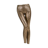 Maxbell High Waisted Tight Stretch Performances Women Fish Scale Mermaid Leggings Aureate