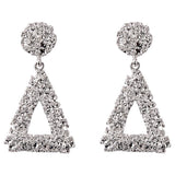 Max Fashion Alloy Metal Geometric Triangle Earrings Big Dangle Earring Silver