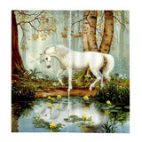 Max Set of 2 Panel Digital Photo Printing Blackout 3D Curtains White Horse