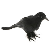Max Artificial Feathered Small Crows Birds Ravens Props Halloween Decor #1 Black
