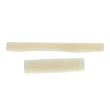 Maxbell 2pcs Acoustic Guitar Bridge Saddle Nut Guitar Replacement Parts Beige Color