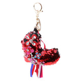 Max Crystal Handcraft Colors Paillette Pendants Handbag Key Chain Decors Red