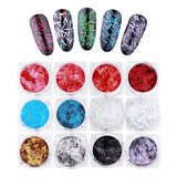 Maxbell 12Pcs Colorful Strips Nail Glitter Sequins Paillette Tips for Nail Hair Face