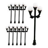 Maxbell 10 Pieces Mini Street Post Lights Fairy Garden Accessories Train Post Lamps