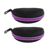 Max 2x Portable Zipper Spectacle Sunglass Eyeglass Case Box Storage Pouch Purple