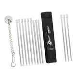 Maxbell Detachable Camping Tripod Hanger Holder Portable for Fishing Hanging Pot BBQ Silver