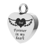 Maxbell Memorial Keepsake Necklace Mind Forever in My Heart Ashes Pendant  DAD