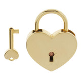 Maxbell Mini Heart Shaped Padlock with Key Travel Luggage Suitcase Safety Lock Set - Golden L
