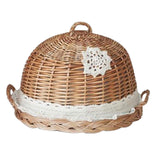 Maxbell Food Dome Lid and Serving Tray Rattan Wicker Woven Handmade 11.8inchx7.9inch