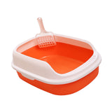Maxbell Open Box Toilet Pet Container Bedpan with Kitten Orange