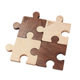 Maxbell 4x Wooden Coasters Jigsaw Puzzle Design Placemats Decor for Kitchen Home