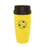 Maxbell Coverless Twist Cup Portable with Stainless Steel Straw Insulated Coffee Cup Yellow wheel