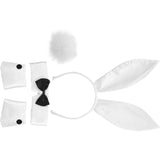 Maxbell Bunny Costume Set Arm Cuffs Animal Ears Hair Band for Halloween Masquerade white