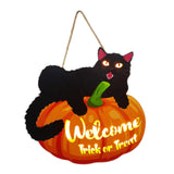 Maxbell Hanging Sign Door Hanger Wood Pumpkin for House Garage Wall Decoration StyleA