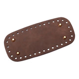 Maxbell DIY Crochet Bag Bottom Pad with Holes Purse Bottom Base PU Leather 9cmx20cm