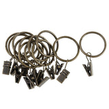Max 12 Pieces Metal Curtains Drapery Rings with Clips Bronze 32mm