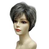 Maxbell New Short Layered Wigs Real Women Human Hair Pixie Cut Full Wig w/ Bangs 10"