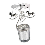 Maxbell Romantic Rotating Candle Holder Candlestick for Home Ornament Horse