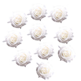 Maxbell 10Pcs Artificial Silk Flower Heads Floral Arrangements for Party Craft White
