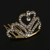 Maxbell Sparking Princess Crown Mini  Girl Tiara Hair Comb Headpiece   Gold