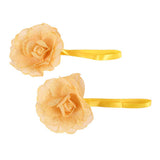 Maxbell 2x Plastic Flower Curtain Tiebacks Holdback Magnetic Bulckle Golden Yellow