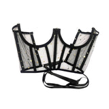 Maxbell Corset Cincher for Women Tie Back Corset Boned Open Cup Underbust Corset Top