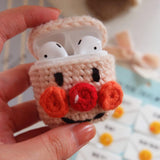Max Knitting Wool Earphone Cover Built-in Silicone Case for AirPods Pinky White